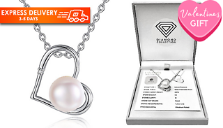 Genuine Diamond and Freshwater Pearl Certified Pendant
