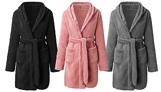 Women's Warm Fleece Robe - 3 Colours & 5 Sizes