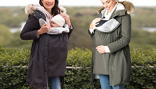 Womens Maternity Coat With Baby Carrier -2 Colours & 5 Sizes