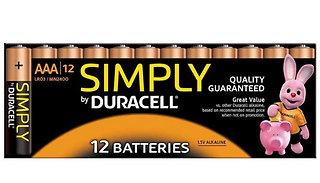 12 to 72-Pack of Duracell Simply Batteries - AA or AAA