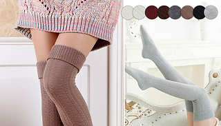 Women's Knit Design Knee High Stockings - 8 Colours