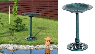 Outsunny Garden Bird Bath With Scallop Pattern