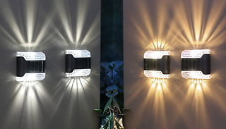 4 or 8 Solar Powered Garden Wall Light - 2 Colours