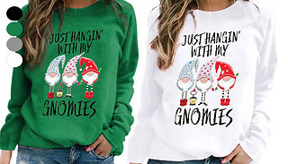 'Hangin' with my Gnomies' Christmas Sweatshirt - 4 Colours & 6 Sizes