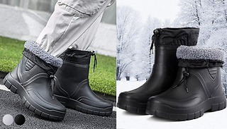 Men's Faux Sherpa Lined Lightweight Rain Boots - 6 Sizes & 2 Colours