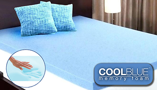 CoolBlue 2-Inch Memory Foam Mattress Topper & Optional Cover - 6 Sizes