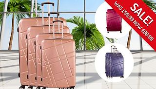 Set of 4 Travel Trolley Suitcases - 3 Colours