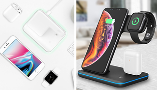 3-in-1 Fast-Charging Wireless Charger Stand - Apple & Samsung Compatib ...