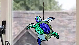 Stained-Glass Inspired Hanging Turtle Sun Catcher