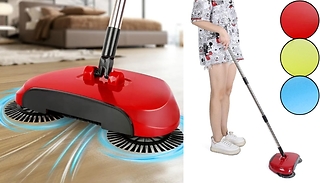 360 Rotating Power Sweeper With Dustpan - 3 Colours