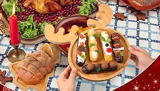 Reindeer Shaped Bamboo Appetizer Tray