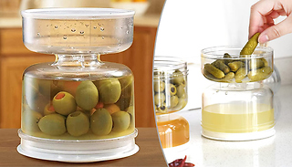 1 or 2 Pack Pickle Flip & Drain Food Container