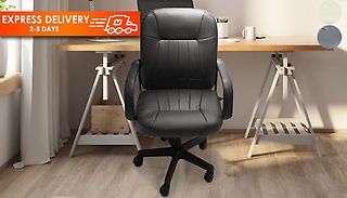 Black or Cream Faux Leather Office Swivel Chair
