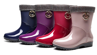 Middle Tube Warm Rain Wellies Boots - 3 Colours & 5 Sizes