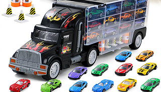 Kids' 18-Piece Toy Car Set With Storage Case