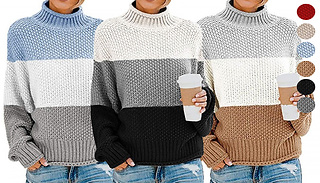Winter Warm High Collar Knitted Sweaters - 6 Colours & 6 Sizes
