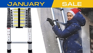 Extendable Telescopic Aluminium Ladder - 2.9m!