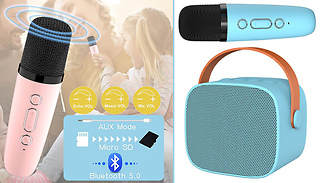 Wireless Bluetooth-Compatible Karaoke Machine - 1 or 2 Microphones
