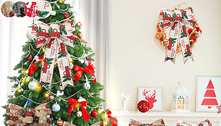 Set of 3 Festive Christmas Bow Decorations - 4 Colours