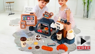 Kids 3-in-1 Toy Coffee Machine Barista Set - 2 Set Options & Colours!