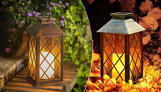 LED Flame Solar Lantern with Hook - 2 Colours