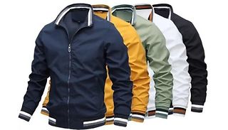 Men's Casual Zipper Jacket - 6 Sizes, 5 Colours