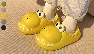 Unisex Novelty Dinosaur Plush Slippers - 4 Colours & 6 Sizes