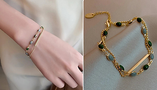 Women's Synthetic Crystal Charm Double Bracelet