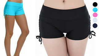 Women's Ruched Bikini Beach Shorts - 5 Colours & 4 Sizes