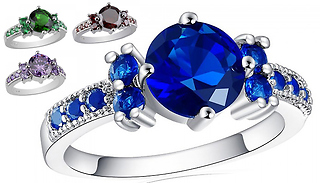 2.33ct Simulated Ruby, Sapphire, Emerald or Amethyst Ring