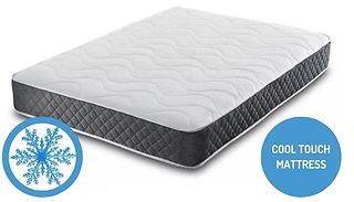 Memory Foam & Spring Quilted Mattress with Cooltouch Panel - 6 Sizes