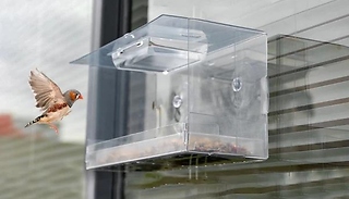 Clear Acrylic Window Bird Feeder Box