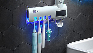2-in-1 Infrared Toothbrush Steriliser & Toothpaste Dispenser - 2 Colou ...