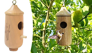 Natural Wood Hummingbird House - 3 Designs
