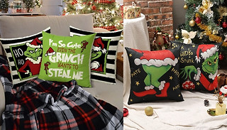 4-Pack of Grinch-Inspired Christmas Pillowcases - 3 Designs 