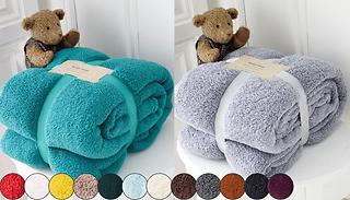 Teddy Collection Throw Blanket - 14 Colours, 2 Sizes
