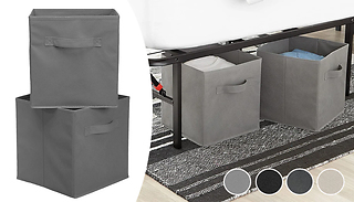 Foldable Cube Storage Box with Handle - 4 Colours