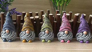 1, 2, or 5-Pack Mini Resin Garden Gnomes - 5 Colours