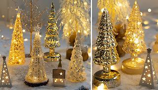 Mini Light-Up Glass Christmas Tree Ornaments - 12 Designs