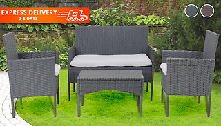 4 Piece Outdoor Rattan Garden Furniture Set - 2 Colours