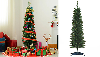 HOMCOM 5FT Artificial Pencil Slim Pine Christmas Tree
