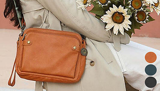 Three-layer PU Leather Crossbody Shoulder Bag - 3 Colours