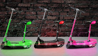 Electric Light-up LED E-Scooter With Seat - 5 Colours