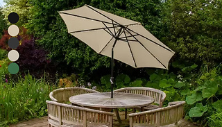 2.7m Garden Hanging LED Tilt Parasol - 5 Colours