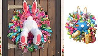 Easter Bunny Escaping Butt Decorative Wreath