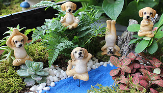 5x Cute Mini Dog Yoga Plant Pot Ornaments