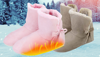 Electric Heated Fluffy Slipper Boots - 2 Colours