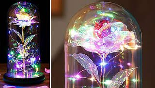 LED Light-Up Eternal Rose in Glass - 5 Colours