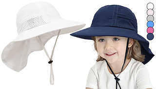 Kid's Wide Brim Foldable Sun Hat - 6 Colours & 2 Sizes