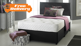 Faux-Leather Radley Divan Bed with Memory Spring Mattress - 6 Sizes & ...
